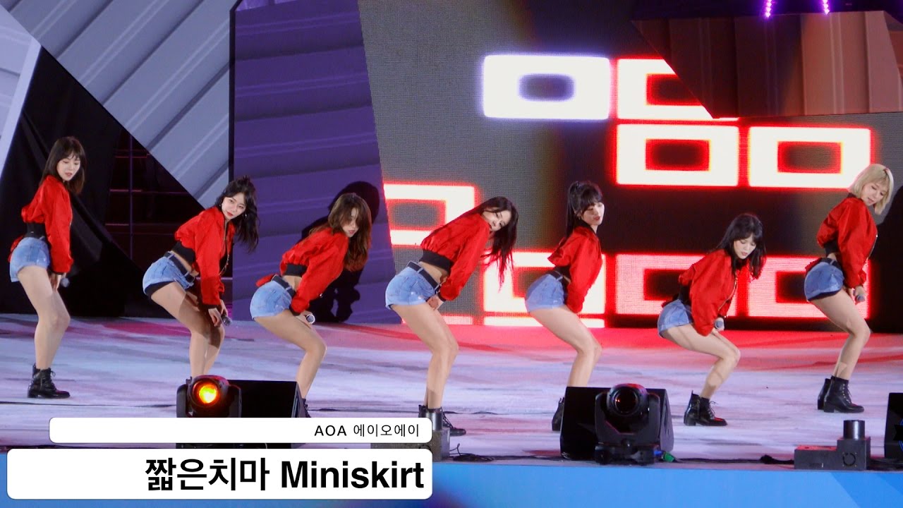 AOA 에이오에이[4K 직캠]짧은치마 Miniskirt@20161013 Rock Music