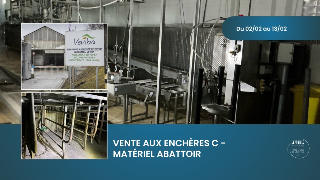 VENTE AUX ENCHERES - ABATTOIR / Mobilier et équipements pour abattoir (3&4/4)