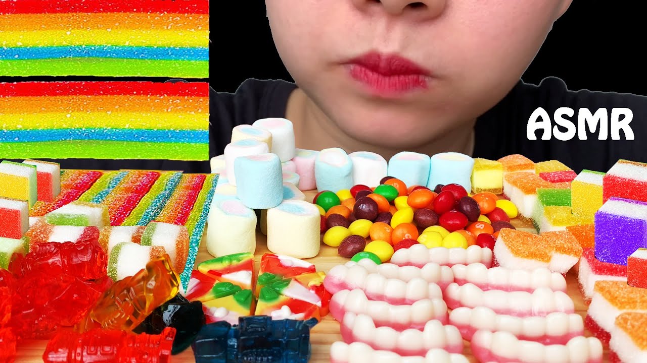ASMR MUKBANG :) Cute Girl Eating Colorful Candy 다채로운 사탕을 먹는 귀여운 소녀 Eating Sounds by DoNaOi
