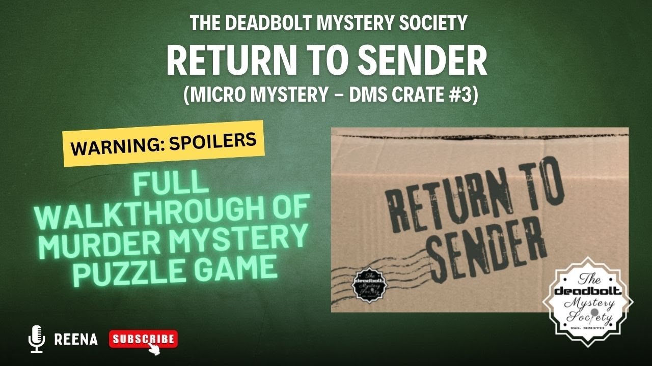 Deadbolt Mystery Society - Return to Sender - Full Walkthrough