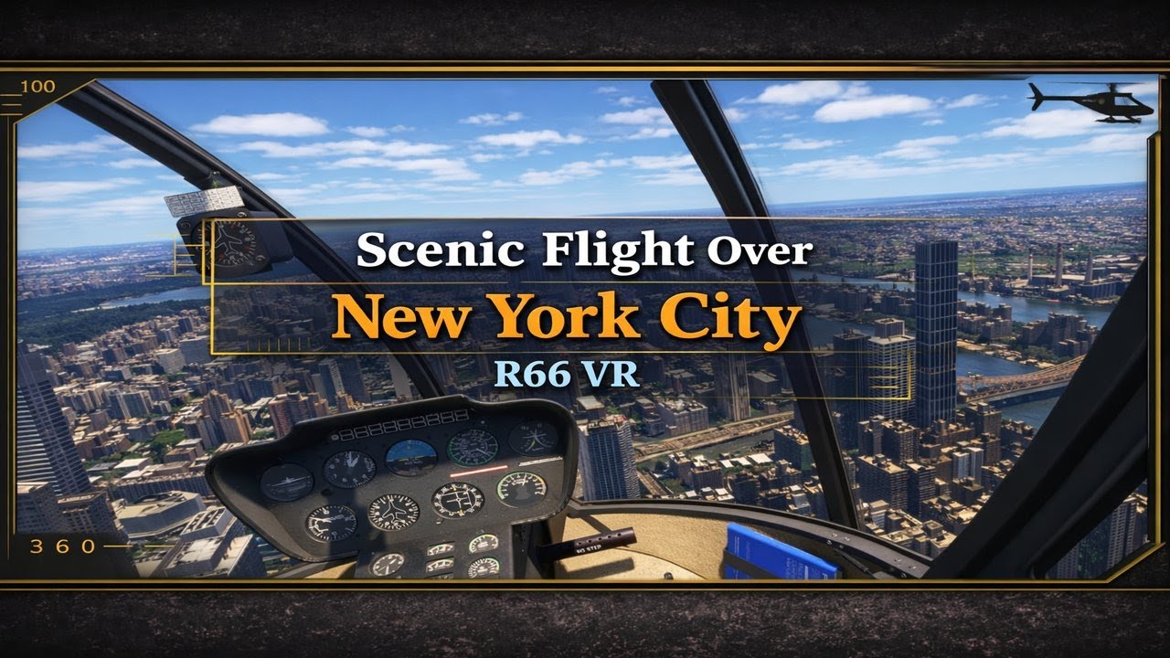 🚁 New York City from a Helicopter (VR) | Robinson R66 | MSFS 2024