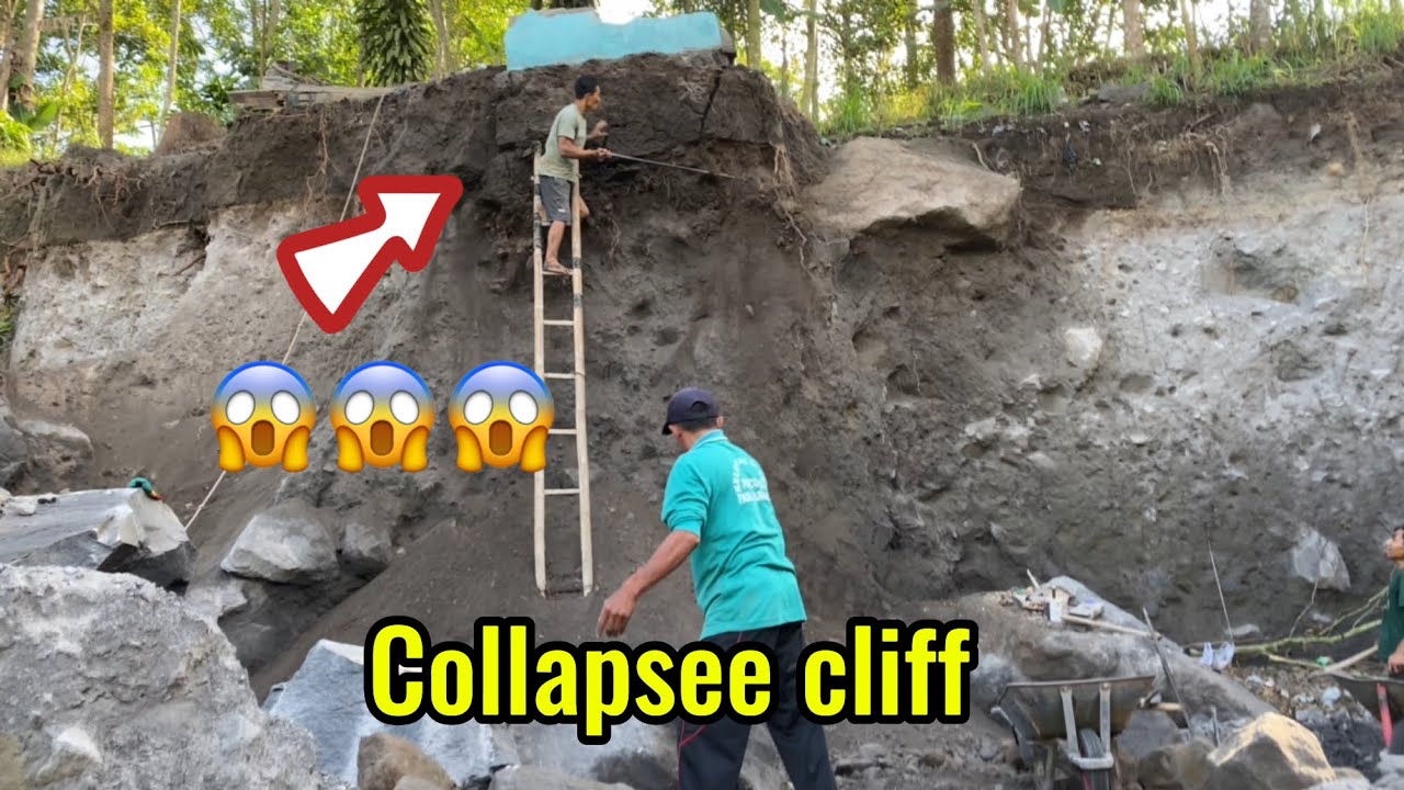the sand cliff collapsed