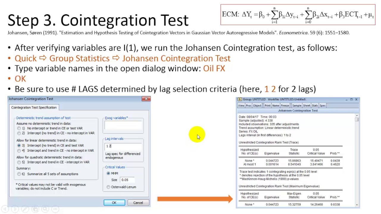 Cointegration Test - Step 3 of 4