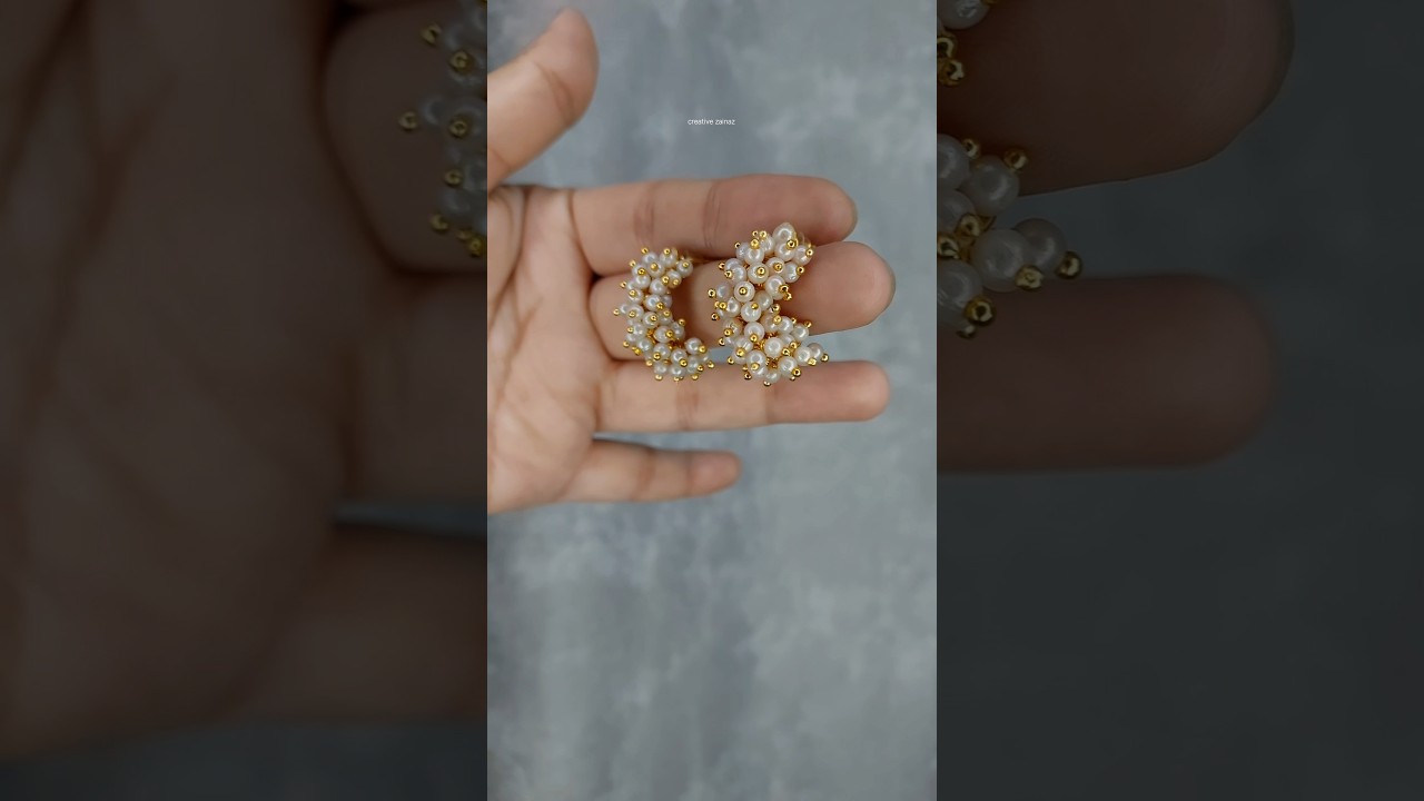 Diy Traditional Earrings &hearts;️ ✨️ 💕  #creativezainaz #diy #earrings #jewellery #handmade #pearl