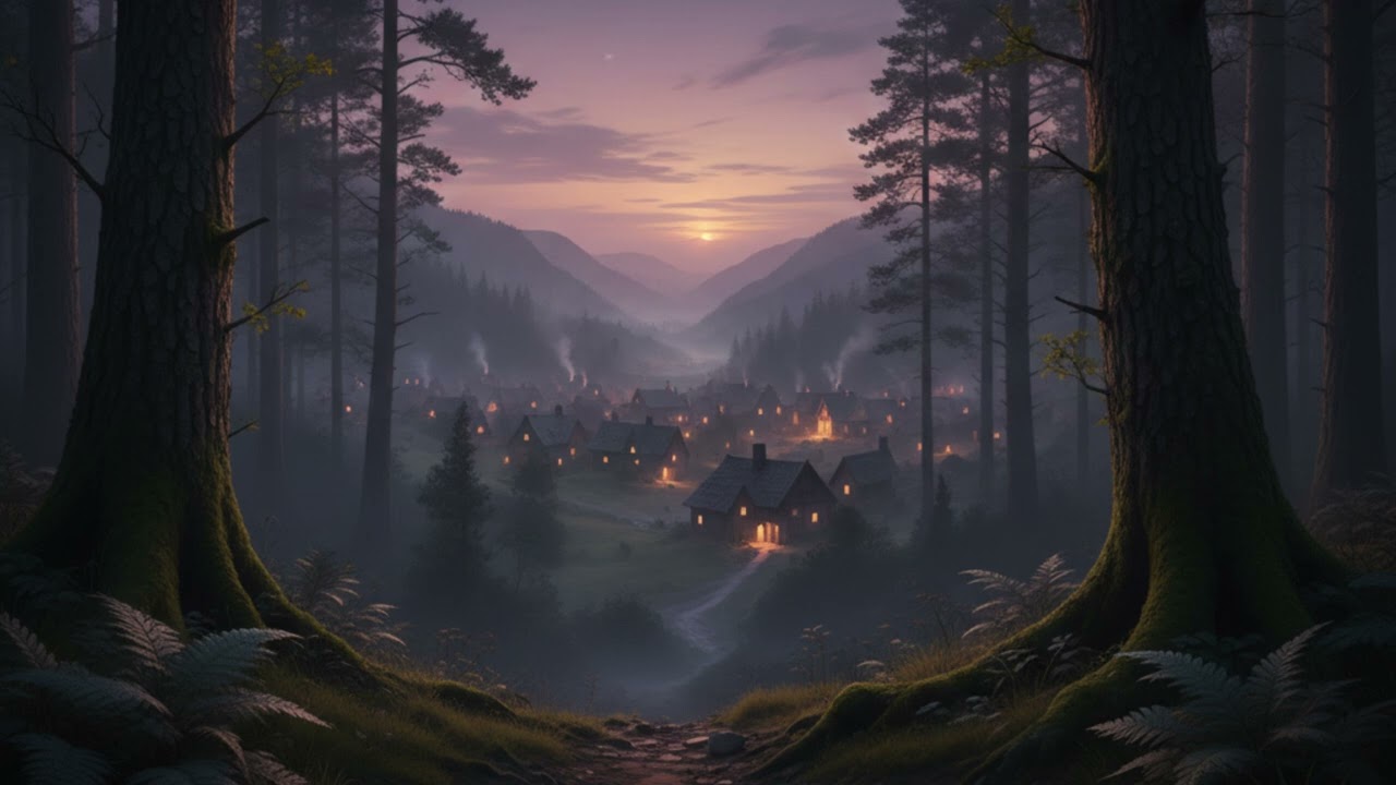 Forest Village In The Evening | Evening Nature Sound for Sleep, Relax, Meditation and Study