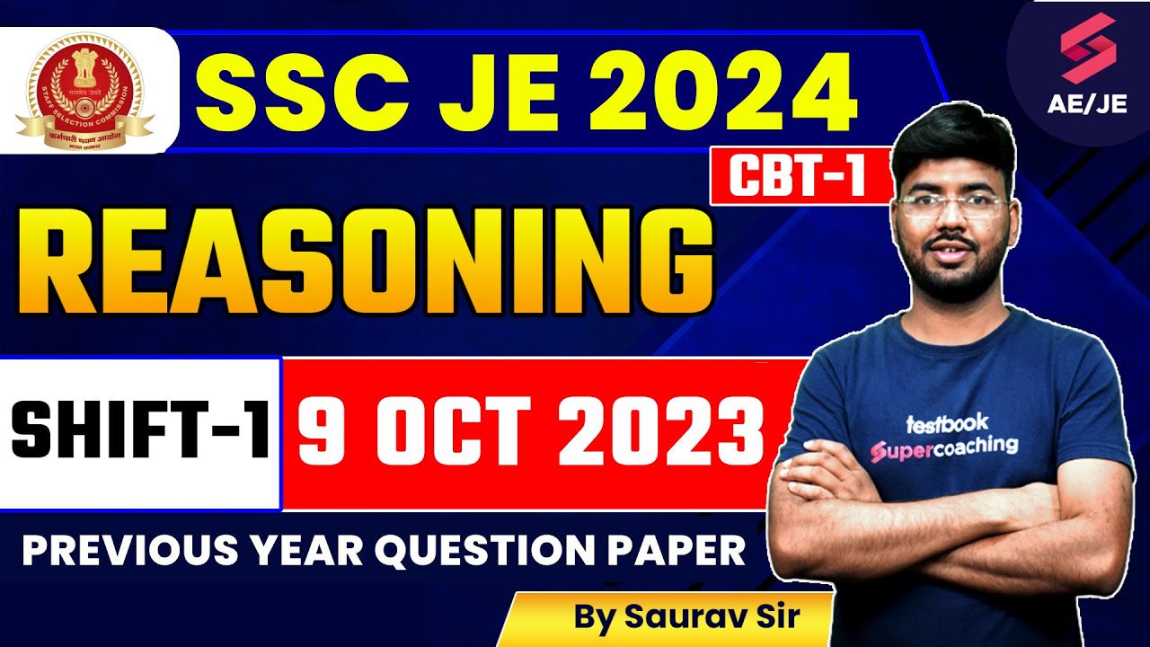 SSC JE Previous Year Question Paper Reasoning | SSC JE 2024 Reasoning Classes | By Saurav Sir