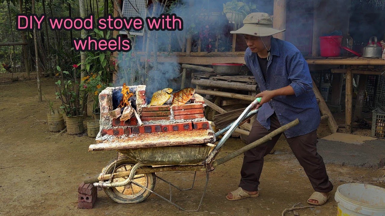 Mobile Wood Stove on Wheels | Kang farmhouse Island Homestead Life