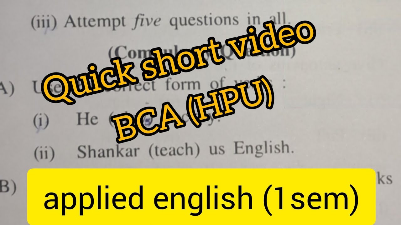 APPLIED ENGLISH BCA 1 SEM HPU