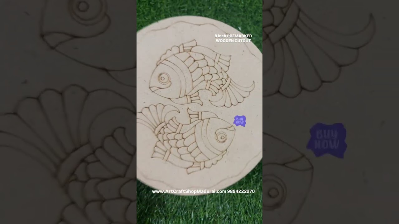 8 inch pre-marked MDF cutout for making beautiful acrylic painting