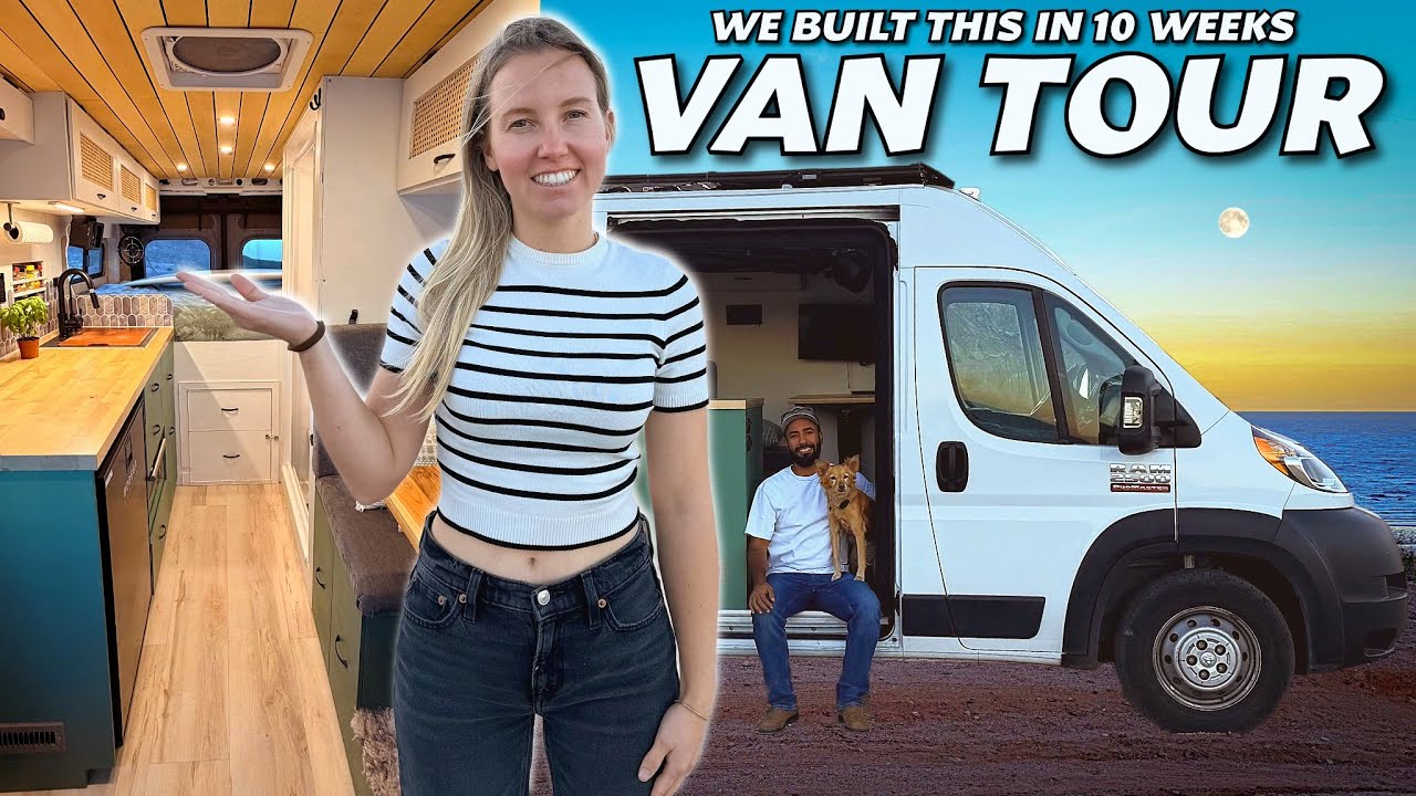 DIY Cozy Van Conversion | 10-Week Build Tour with Full Kitchen & Shower