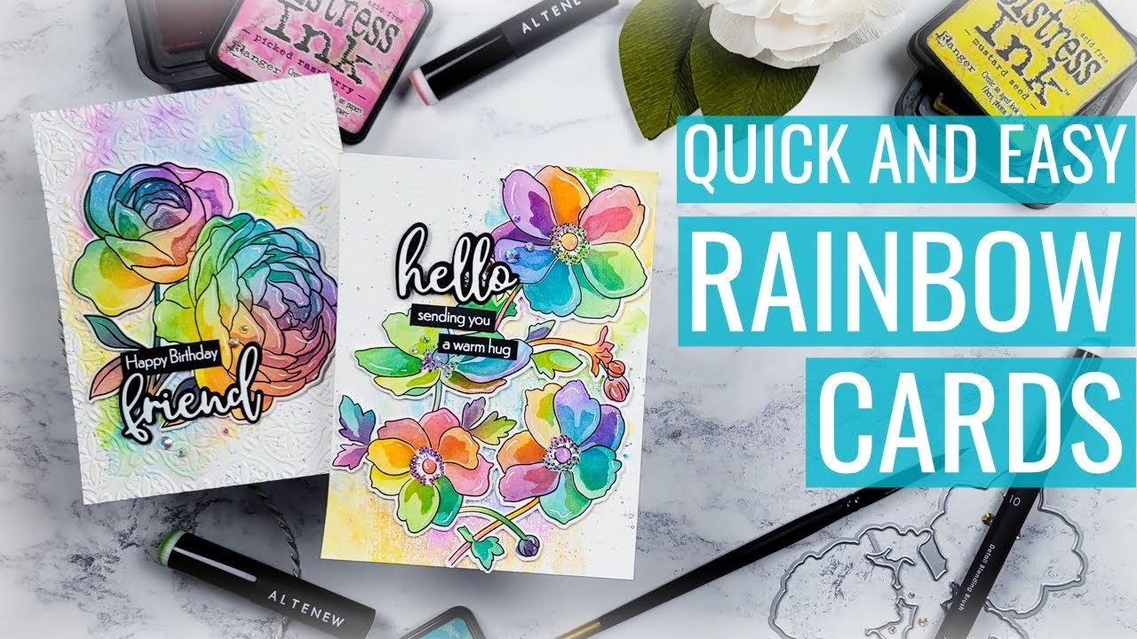 Quick & Easy Rainbow Cards: Altenew Video & Giveaway