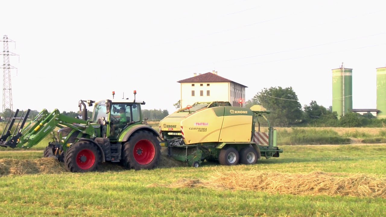 krone Comprima CV 150 XC-Fendt 514 pressatura fieno