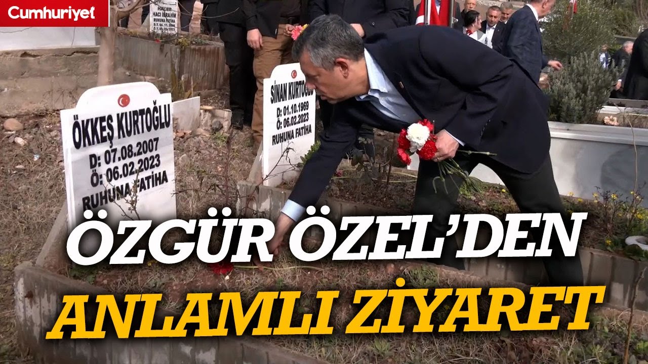 Özgür Özel’den anlamlı ziyaret: Osmaniye Deprem Şehitliği’nde karanfil bıraktı