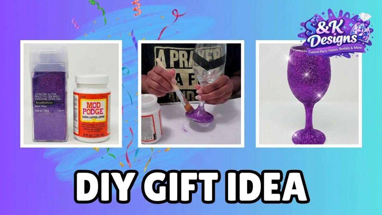 Glitter Wine Glass Tutorial