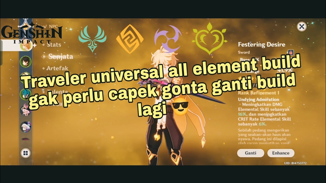 Traveler Universal Build All Elements Genshin Impact