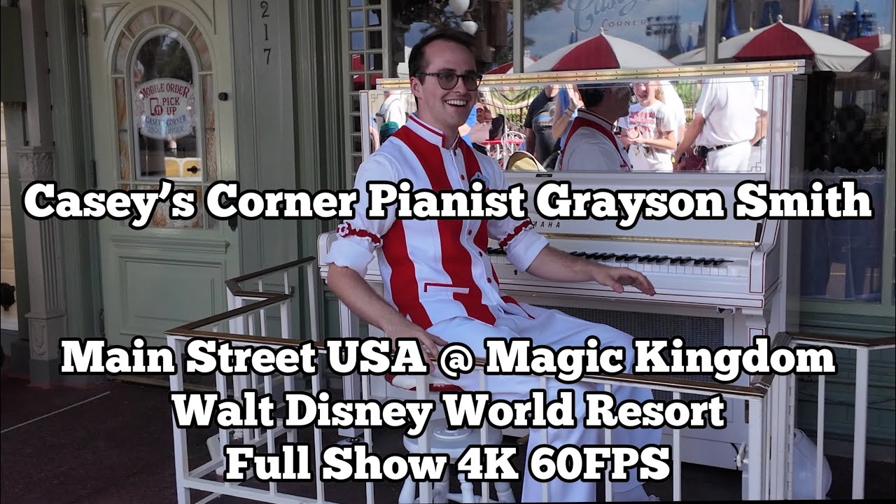 Casey's Corner Piano Player Grayson Smith Full Performance Live @ Magic Kingdom Walt Disney World