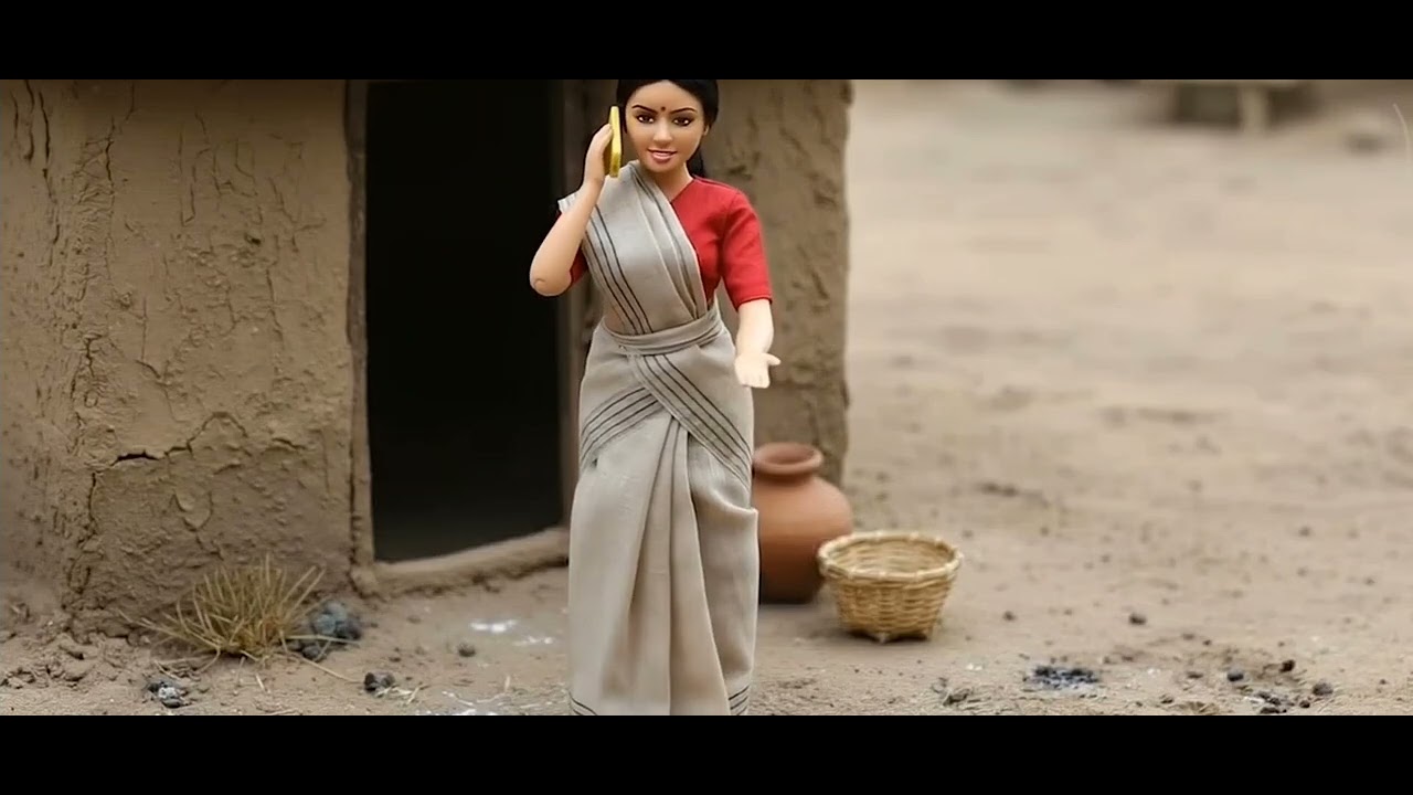 Miniature Doll Fish Cooking ASMR 🎣 | Indian Village Tiny Kitchen Story #indianvillage #milkman 