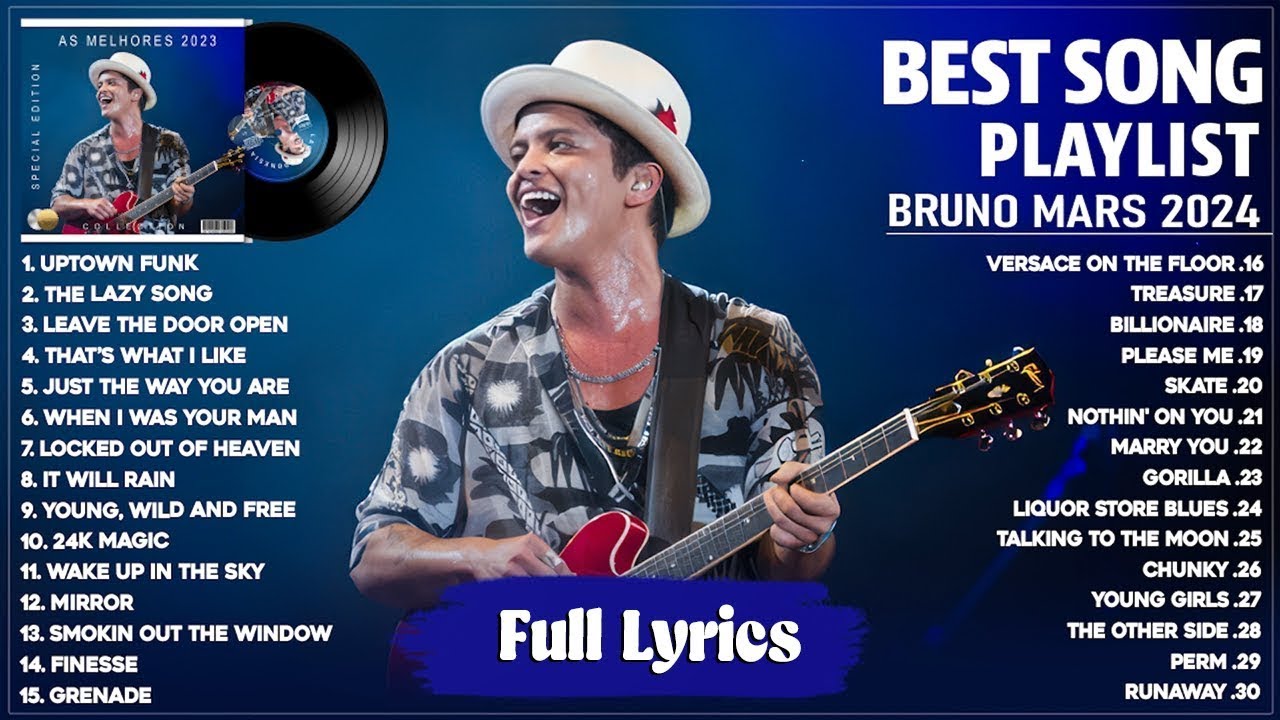 Bruno Mars Playlist 2024 Lyrics - Best Songs Collection Full Album 2024   Bruno Mars Greatest Hits 1
