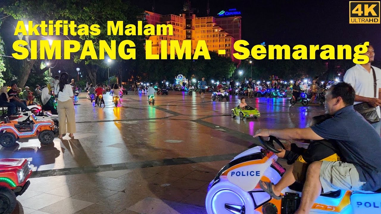 Night walking around at SIMPANG LIMA SEMARANG❗Lapangan Pancasila - Capital of Central Java