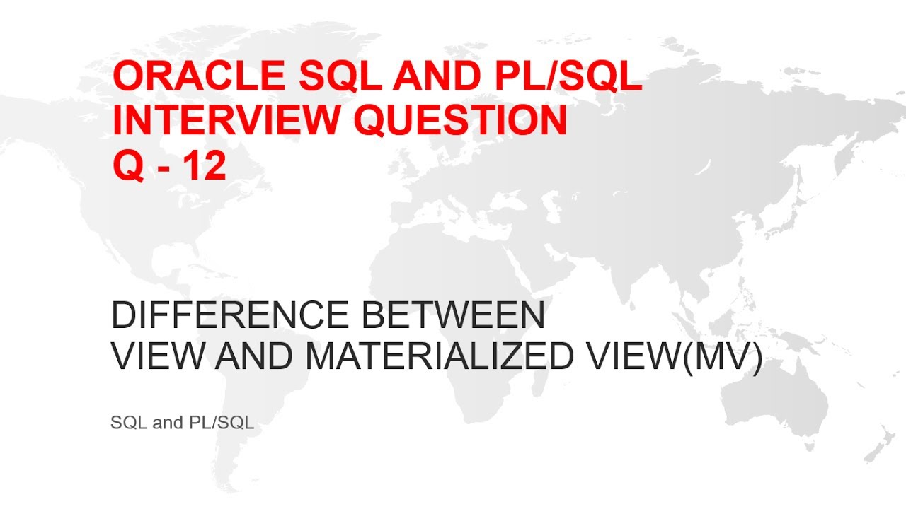 Difference between view and materialized view