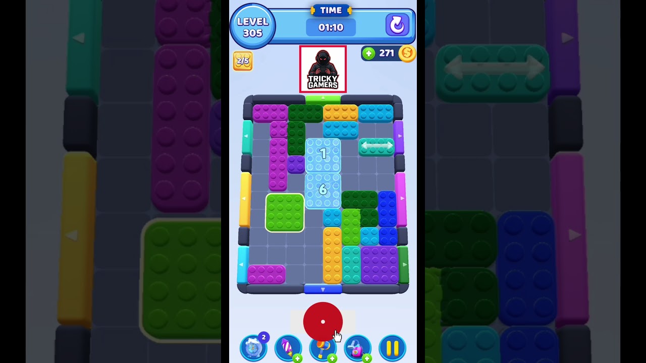 Color Block Jam Level 305 walkthrough #colorblockjam #buildinggames #nikkigames #towersgame