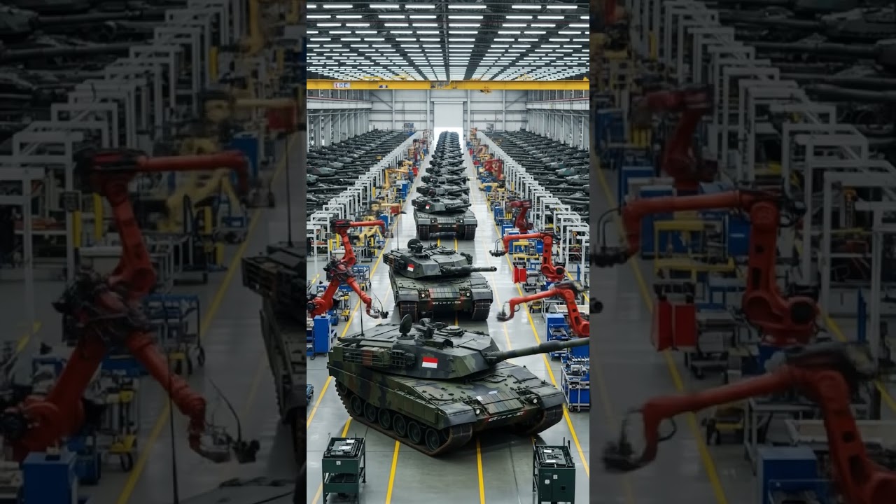 Assembly of a Battle Tank in a Modern Factory