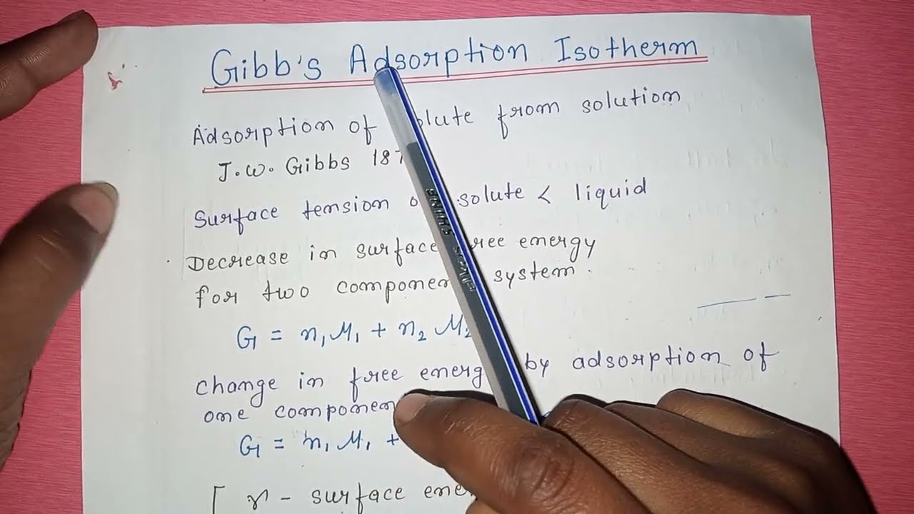 #Gibbs adsorption isotherm😱#handwrittennotes💯#msc #bscnotes #surfacechemistry🔥#gibbsderivation