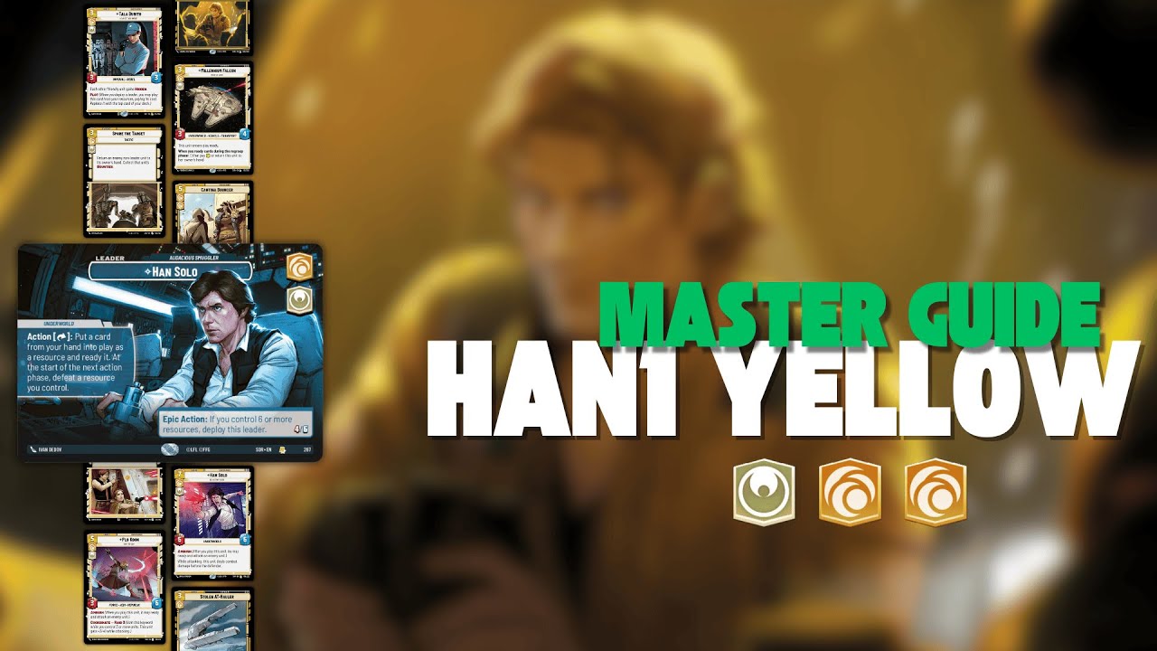 HAN SOLO YELLOW MASTER GUIDE w/ JOHN YELLOW (SECTOR CHAMPION) - Star Wars Unlimited