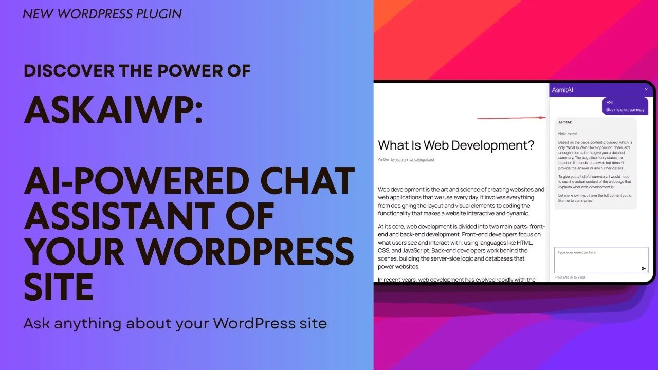 AskaiWP: AI Chatbot for WordPress