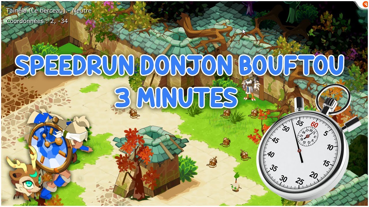 [DOFUS RETRO]  Speedrun donjon Bouftou 3 minutes (Sadida 200 500PP)