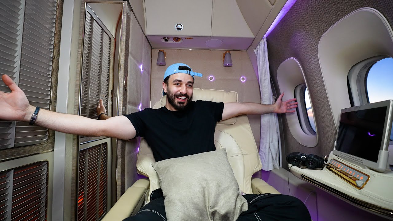تجربتي على الدرجة الأولى في احلى و اغلى مقعد في الطيران الاماراتي 🇦🇪✈️