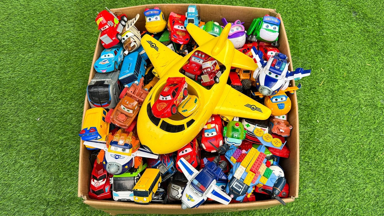 GIANT MYSTERY BOX 100+ Transformers in Real Life: Bumblebee, McQueen, SuperWings, TayoBus & Police