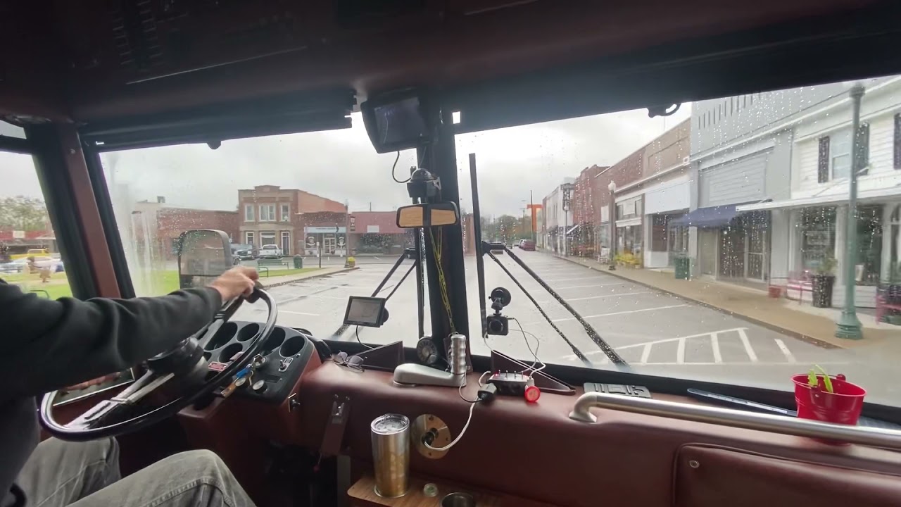 Mci bus test drive. Beautiful fall scenery