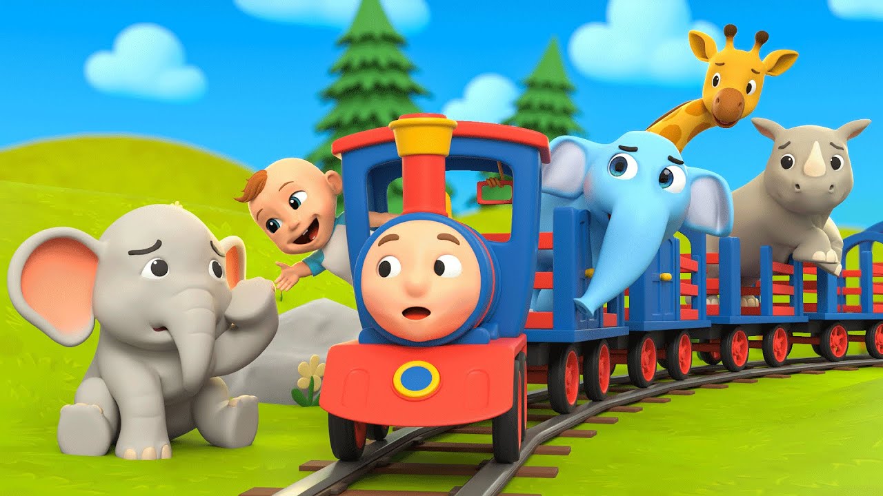 Animais brincam no trenzinho infantil | Músicas infantis sobre animais da fazenda | LuLu LaLa