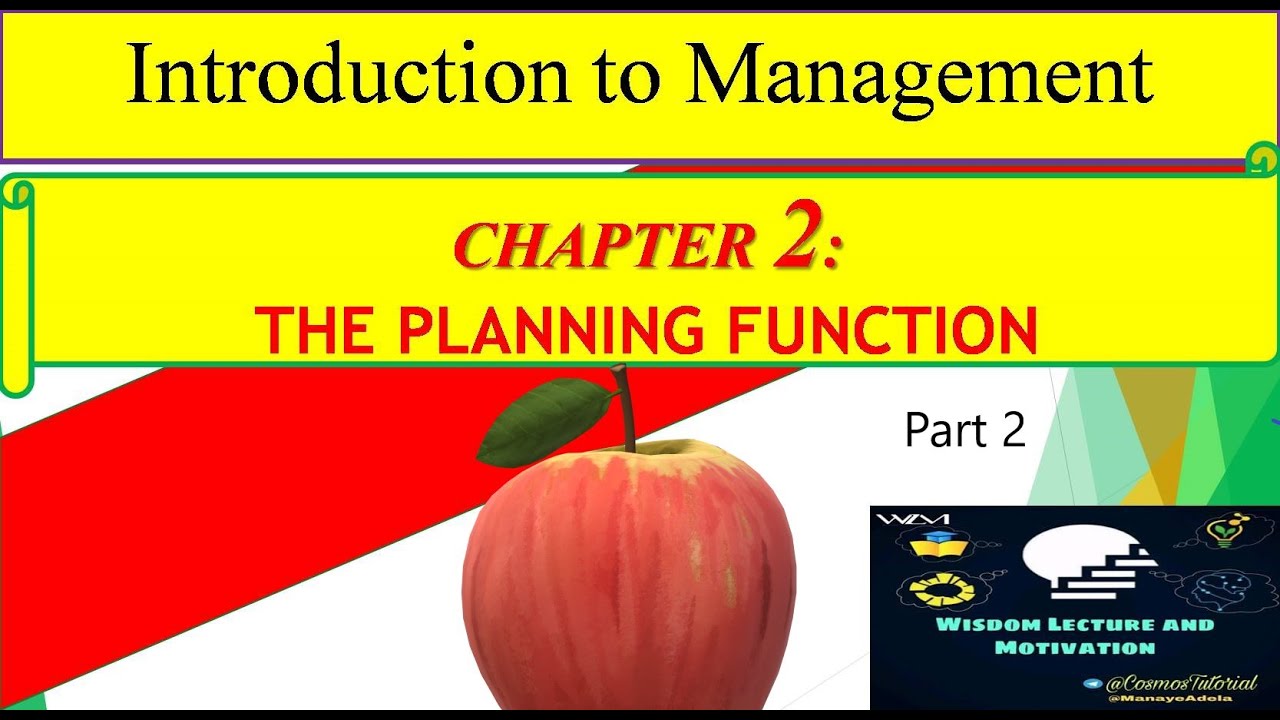 The Planning Function Part 2: #Introduction_to_Management