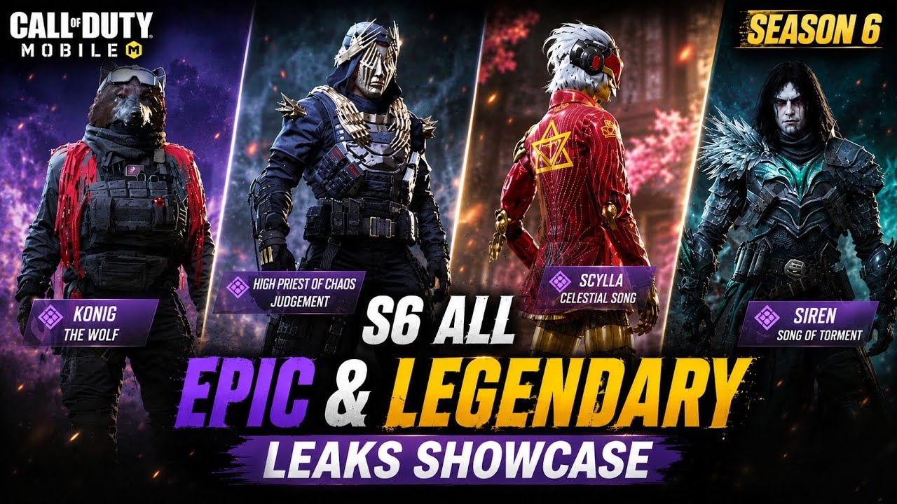 Codm S6 All Legendary and Epic Characters Leaks