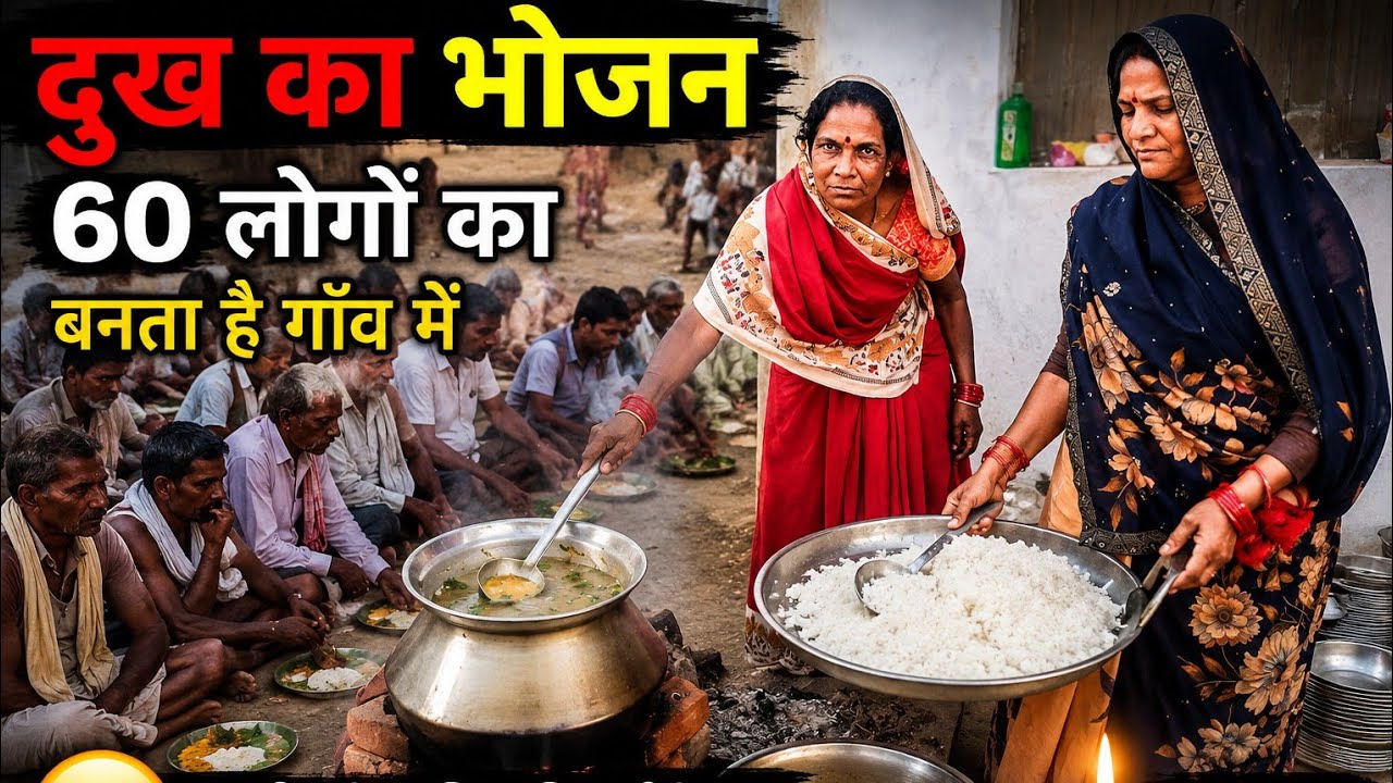 दुःख का भोजन 😩 गांव में दुख में कैसे भोजन होता है जानिए 🥹