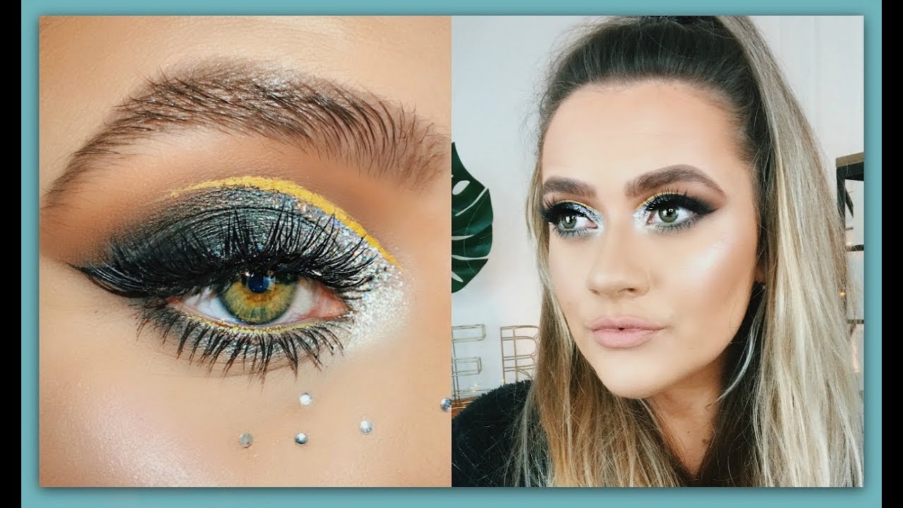 Chit chat GRWM | ✨ All drugstore Green & Yellow glitter cut crease tutorial | EmmasRectangle
