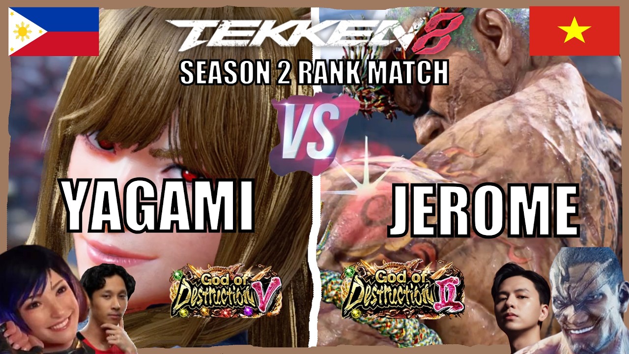 T8 🔥 YAGAMI (Low Ranked Reina) vs JEROME (Low Ranked Fahkumram) 🔥 Tekken 8 Noob Gameplay