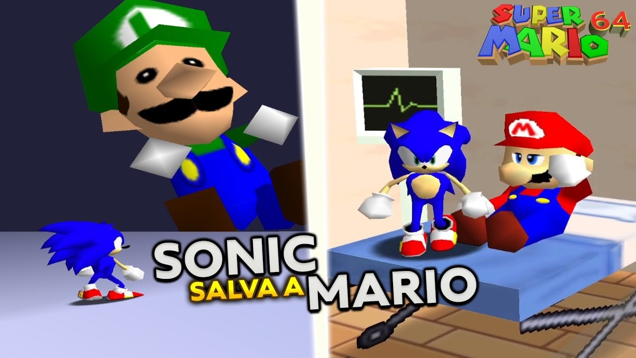 Sonic debe salvar a Mario en este juego de Mario 64 😯