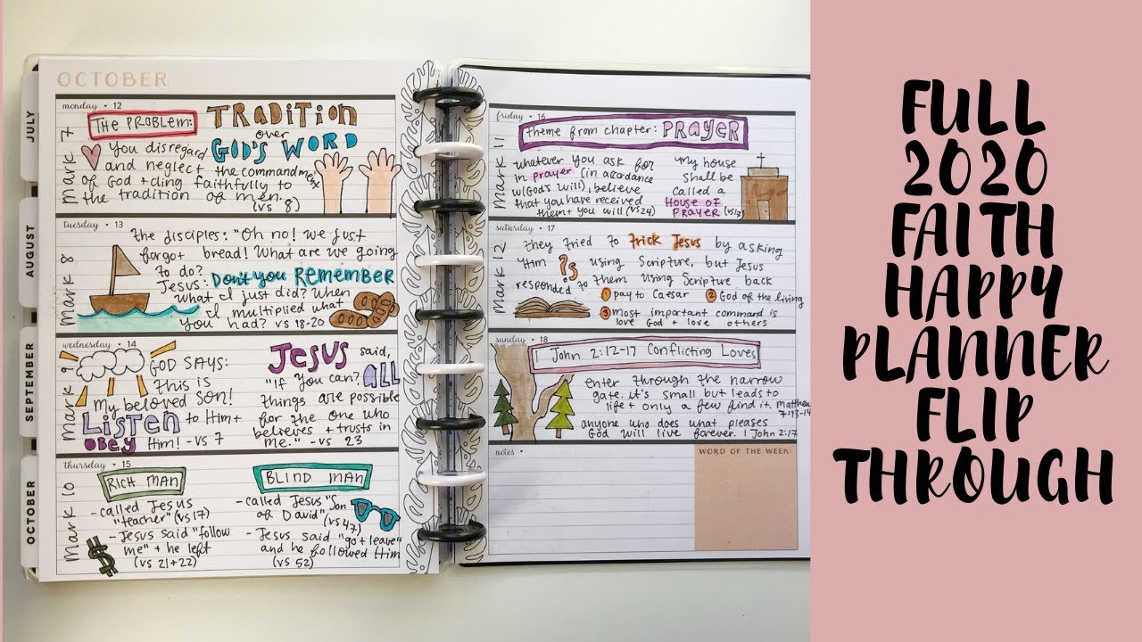 2020 FULL Faith Happy Planner Flip Through | Bible Study Notes | Creative Faith & Co.