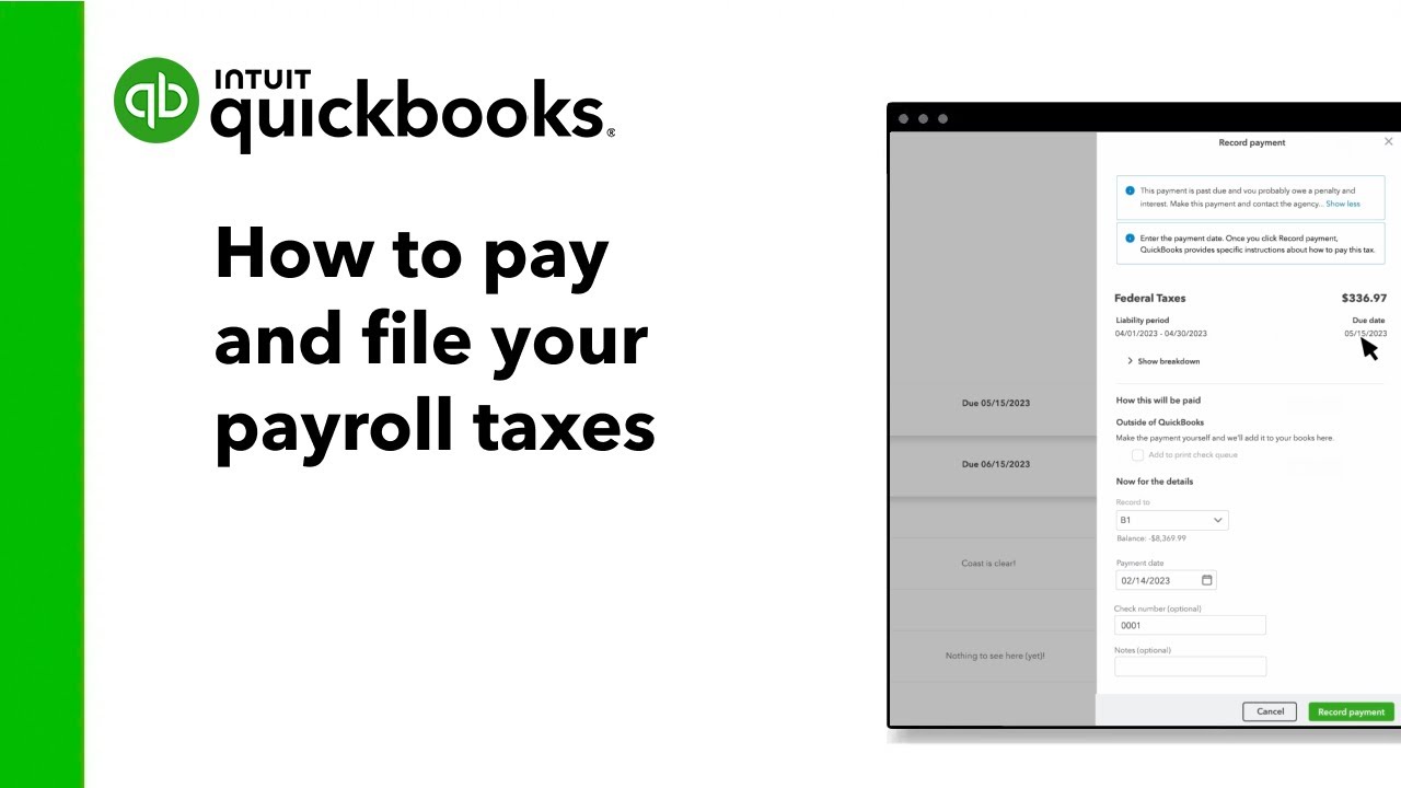 How to pay and file your payroll taxes in QuickBooks Online Payroll