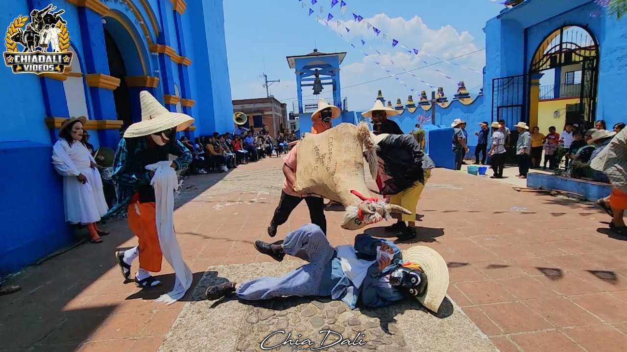 DANZA HUENCHE VIEJO EN SAN JUAN YATZONA FIESTA EN HONOR A SAN JORGE MARTIR ABRIL 2023