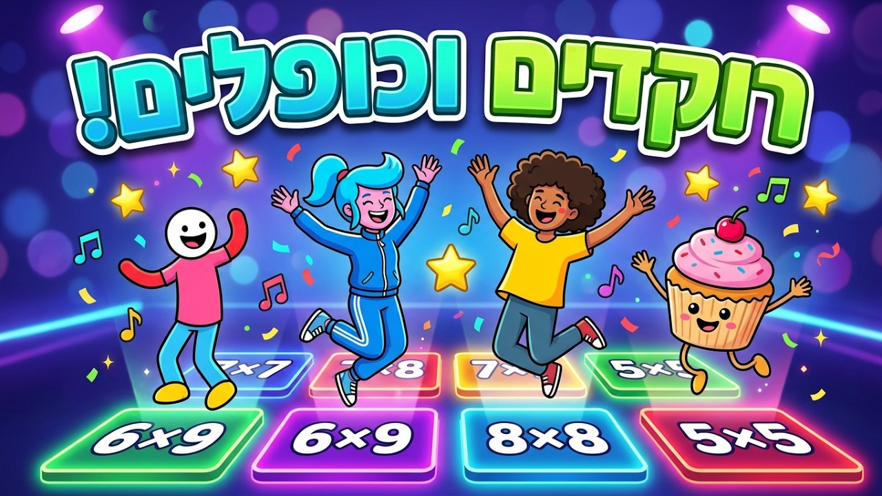 משחק ריקוד לוח הכפל כפולות 6-9 פעילות לילדים ללמוד את כל לוח הכפל בקלות