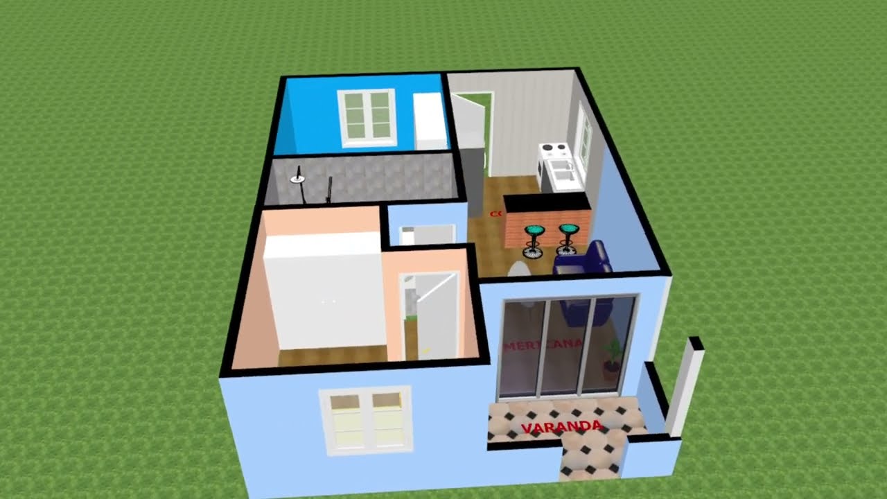 El mejor plano de casa de 2 habitaciones para empezar a construir