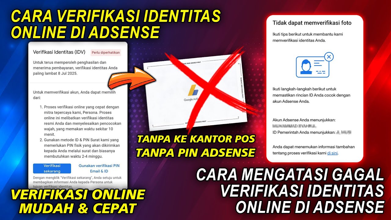 Cara Verifikasi Identitas Online Di AdSense & Cara Mengatasi Gagal Verifikasi Identitas Online