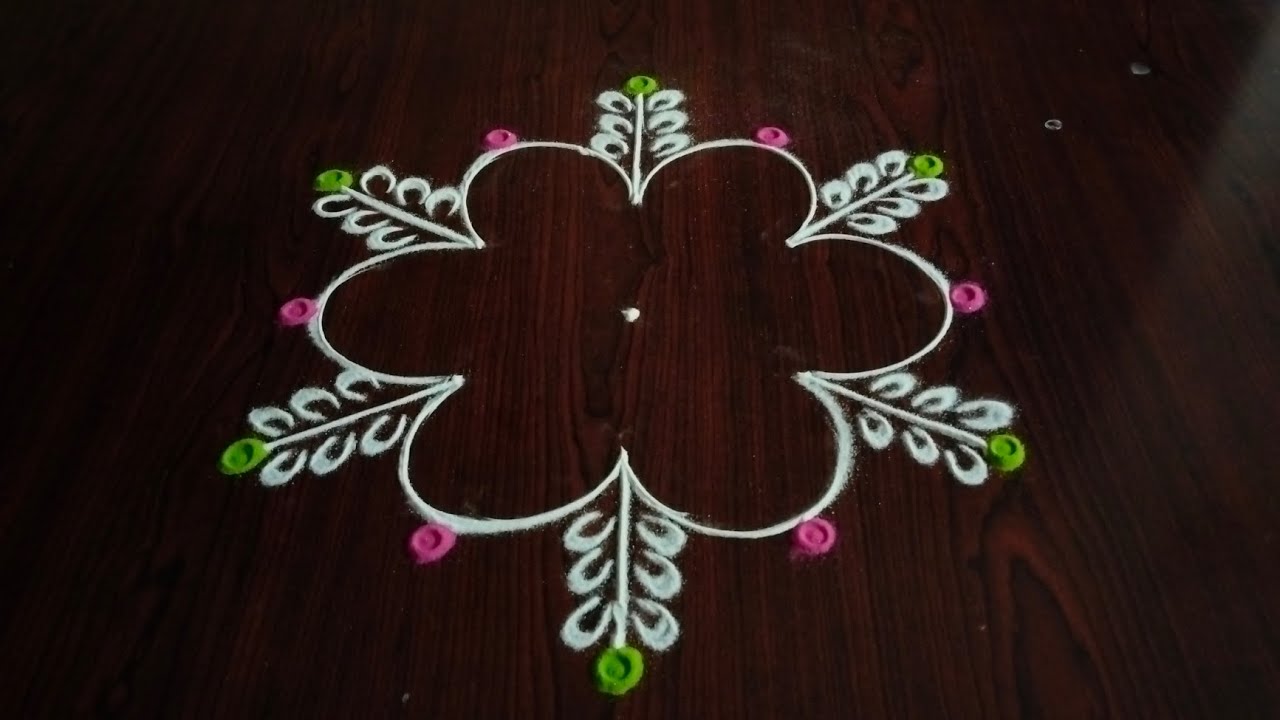 2 beautiful daily rangolis (5×3) dot's....