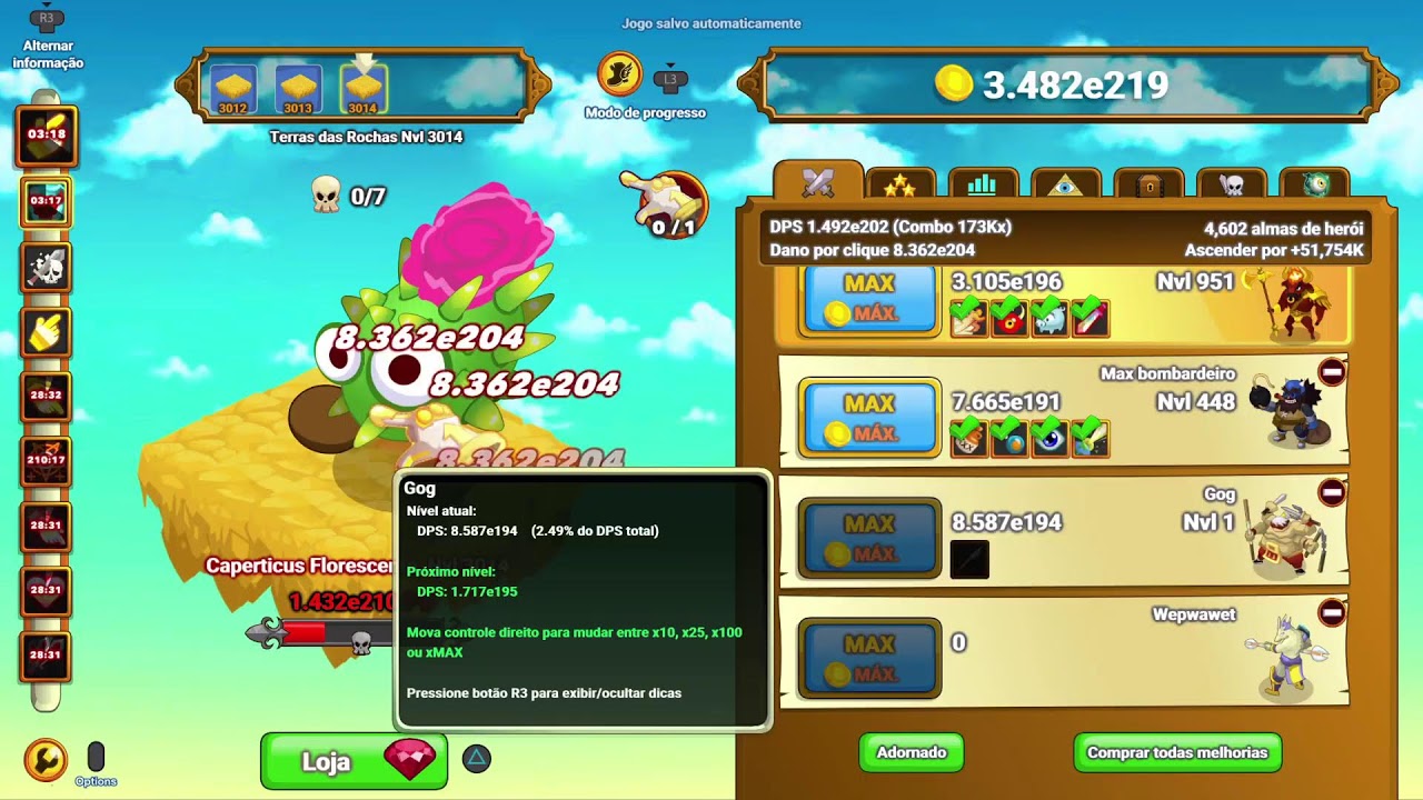 Clicker Heroes - do lvl 1 ao 3600  *parte 3/7
