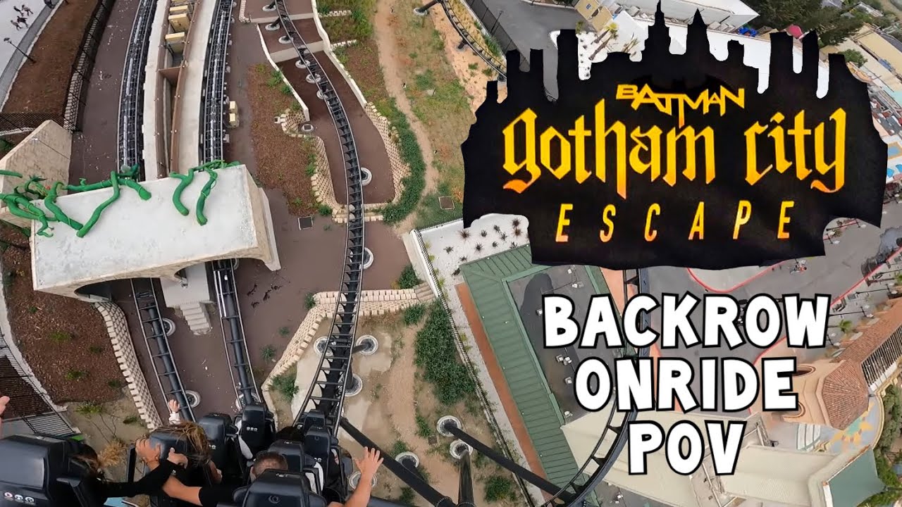 NEW 2023: BATMAN GOTHAM CITY ESCAPE - Parque Warner Madrid | Backrow Onride (POV) | ParksAndFunfair