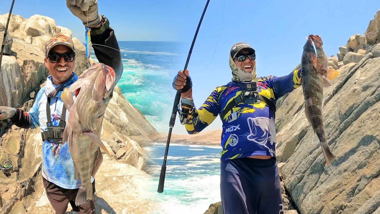 Pesca increíble en acantilados